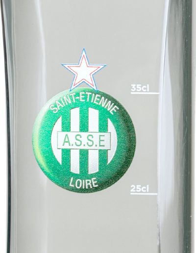 Bouteille marquée ASSE, club de Saint-Etienne, une bouteille publicitaire